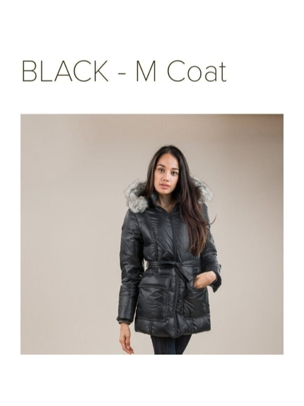 Maternity down trench coat, convertible black Size XL - Picture 3 of 16